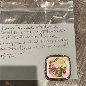 Floral Abalone Shell Brooch